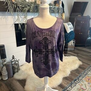Crash&Burn Women's Purple Graphic Top